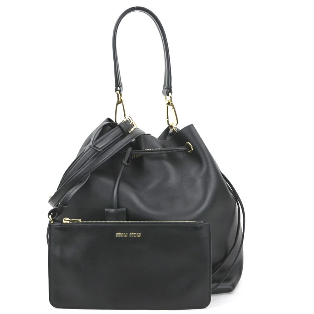 Miu MIu 2way Shoulder Bag leather black